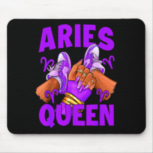 Aries Queen Nails Sneakers Zodiac Birthday Woman Mouse Mat