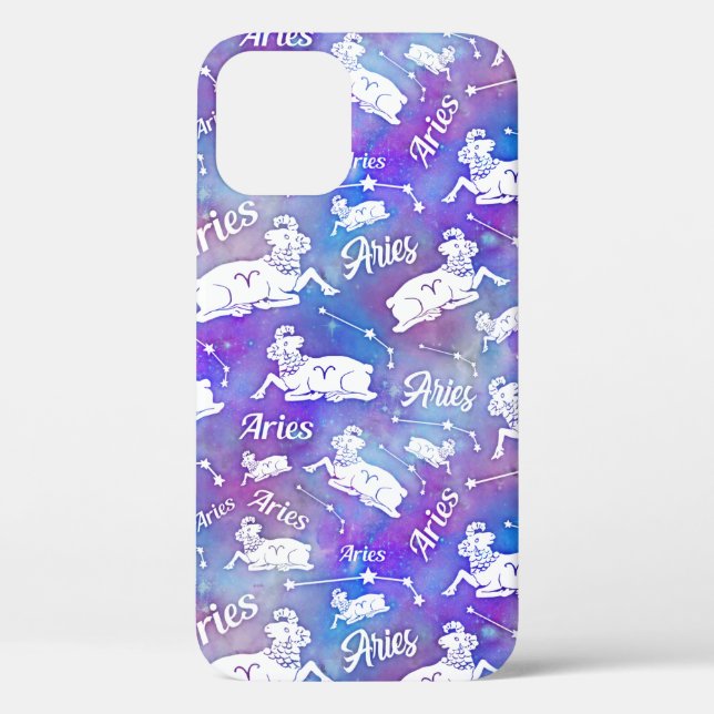 Aries Ram Constellation Stars Birthday Pattern Case-Mate iPhone Case (Back)