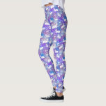 Aries Ram Constellation Stars Birthday Pattern Leggings<br><div class="desc">This fun legging design makes the perfect gift for anyone born under the zodiac sign Aries. It includes a unique pattern made of a vintage ram,  the constellation,  and the word "Aries, " all in white on a purple-pink starry background.</div>