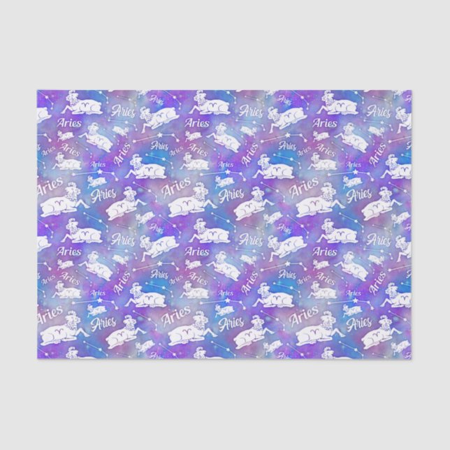 Aries Ram Constellation Stars Birthday Pattern Tissue Paper (Front)