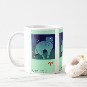 Aries Ram Constellation, Vintage Zodiac Astrology Coffee Mug