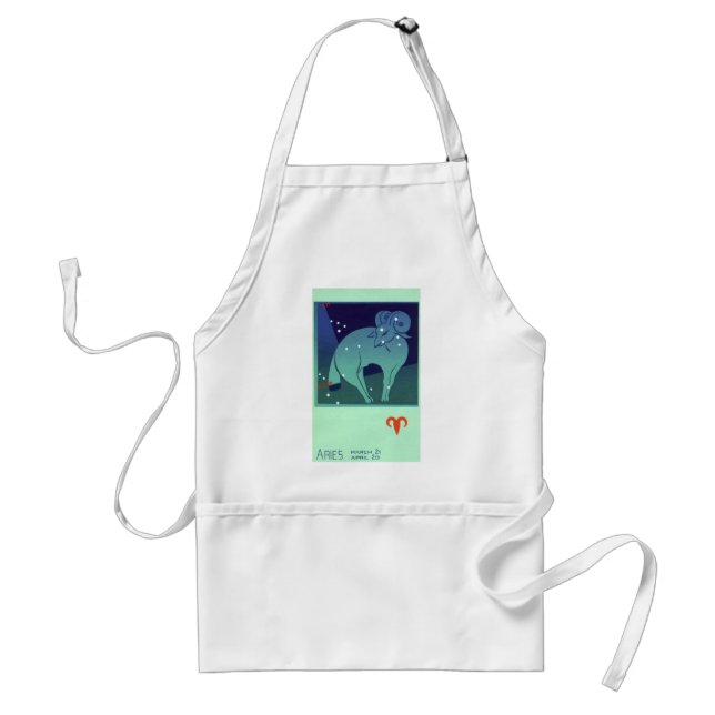 Aries Ram Constellation, Vintage Zodiac Astrology Standard Apron (Front)