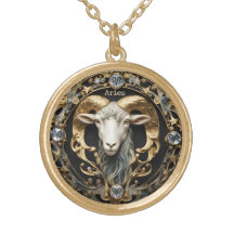 Aries Ram, Diamond and Gold Personalised