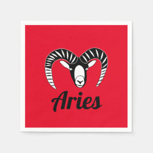 Aries Ram Symbol Astrological Sign Birthday Napkin
