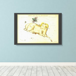 Aries Ram, Vintage Constellation, Urania's Mirror Canvas Print