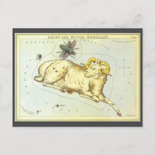 Aries Ram, Vintage Constellation, Urania's Mirror Postcard
