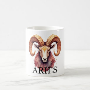 Aries Ram Watercolor Celestial Zodiac Astrology Coffee Mug