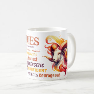 Aries Ram Watercolor Zodiac Sign Traits Birthday Coffee Mug
