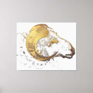 Aries Ram with golden Horns Canvas