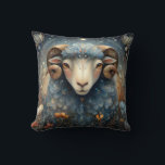 Aries Ram Zodiac Astrology Celestial Birthday Cushion<br><div class="desc">This stunning art work depicts a ram,  the symbol for the zodiac sign of Aries. It has a celestial,  magical,  fantasy feel to it. AI assisted graphic purchased with commercial use.  Artwork:  RedHeronLighthouse</div>