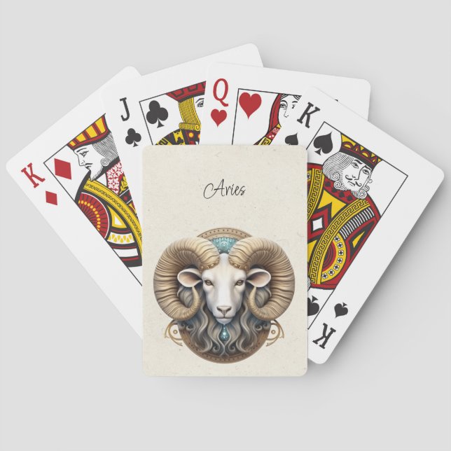 Aries Ram Zodiac Minimalist  Playing Cards (Back)