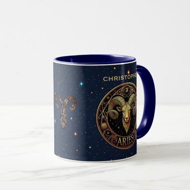 Aries Ram Zodiac Symbol Mug (Front Right)