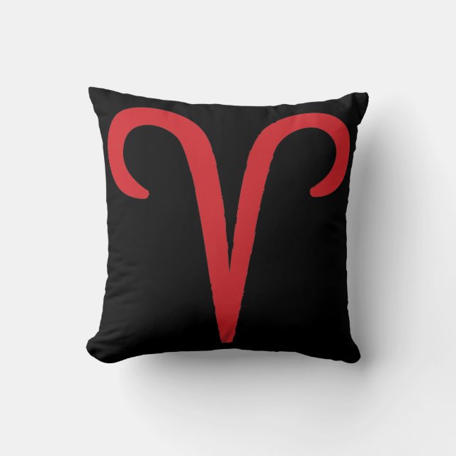 ARIES Red Astrology Zodiac March April Birthday Cushion (Front)