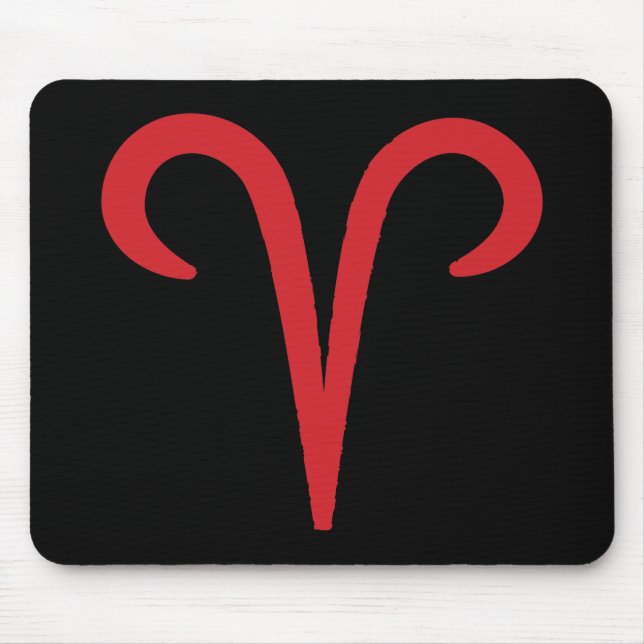 ARIES Red Astrology Zodiac March April Birthday Mouse Mat (Front)
