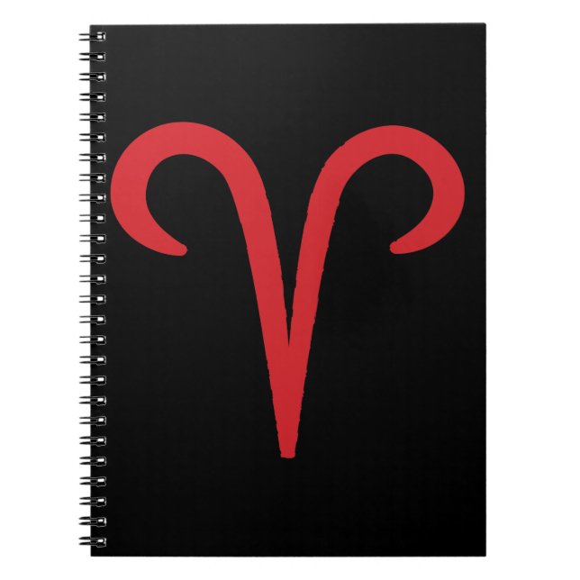 ARIES Red Astrology Zodiac March April Birthday Notebook (Front)