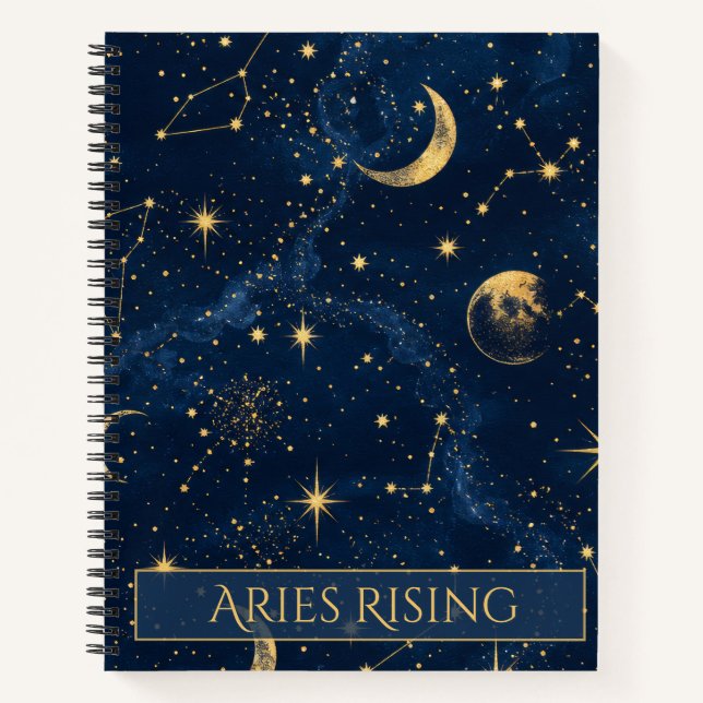 Aries Rising Celestial Astrology Notebook (Front)