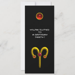 ARIES RUBY ,  bright yellow black red Invitation