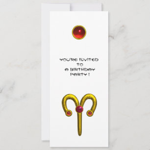 ARIES RUBY , bright yellow white red Invitation