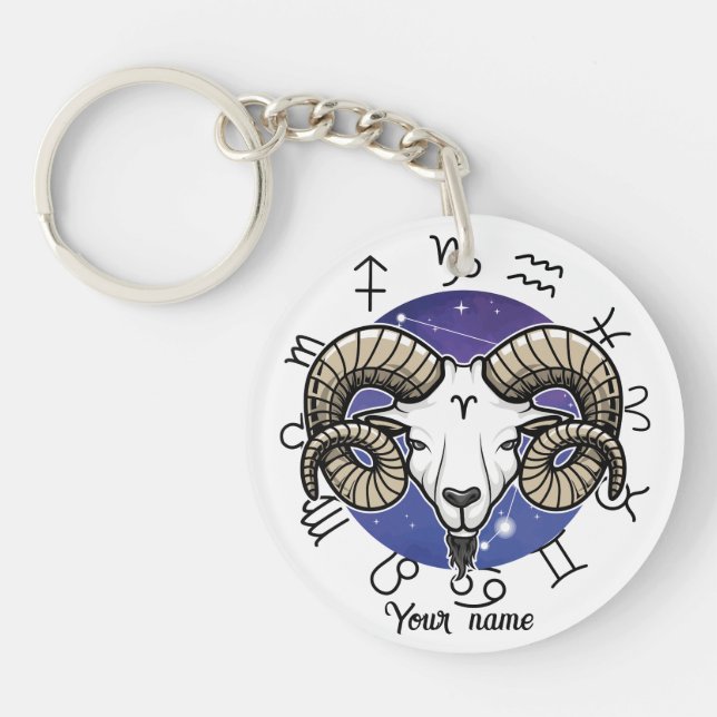 Aries & Sagittarius Custom Keychain (Front)