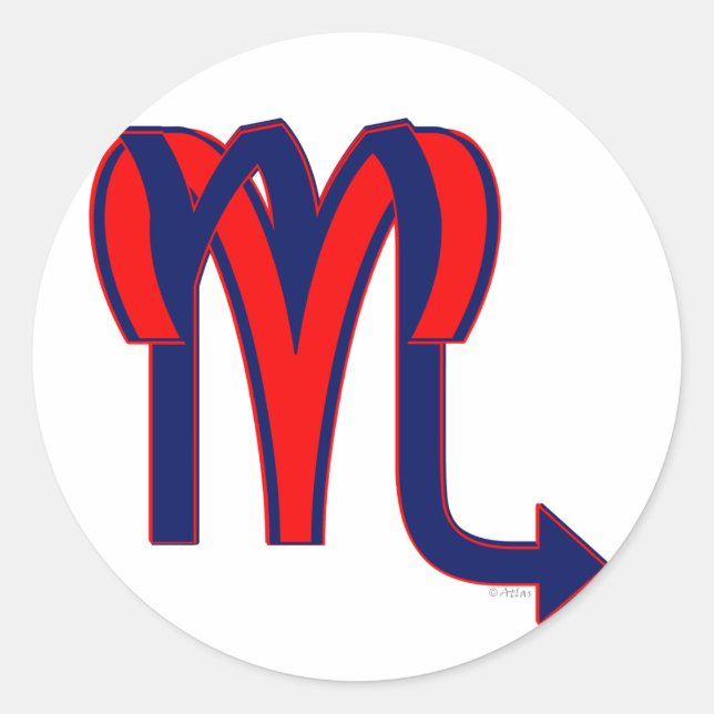 Aries & Scorpio Classic Round Sticker (Front)