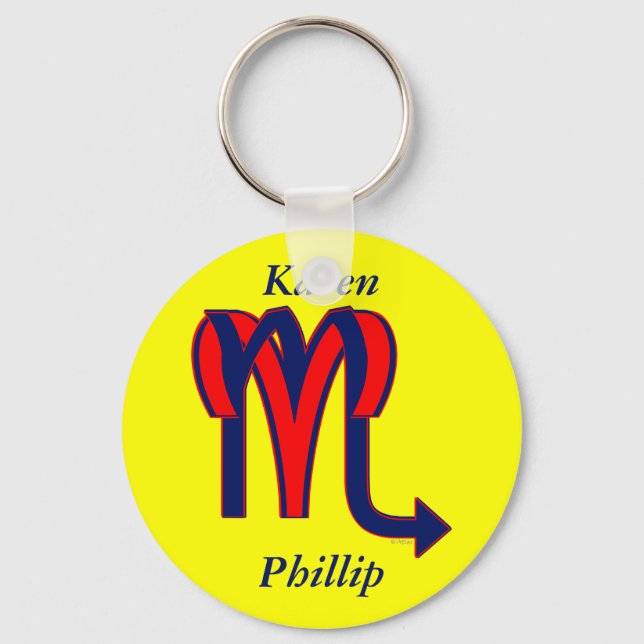 Aries & Scorpio Key Ring (Front)