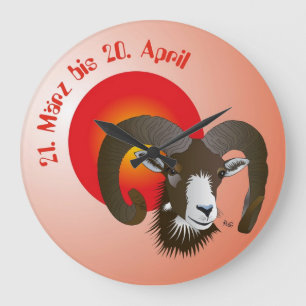 Aries sign clock
