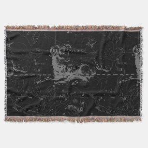 Aries Sign Constellation Hevelius circa 1690 Throw Blanket