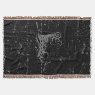 Aries Sign Constellation Hevelius circa 1690 Throw Blanket
