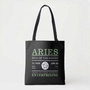 Aries Sign of the Zodiac, Astrological Tote Bag