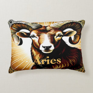 Aries sign of the zodiac decorative cushion