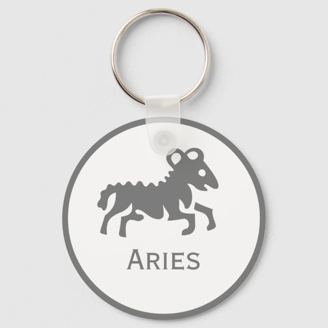 Aries Sign of the Zodiac Design Key Ring (Front)