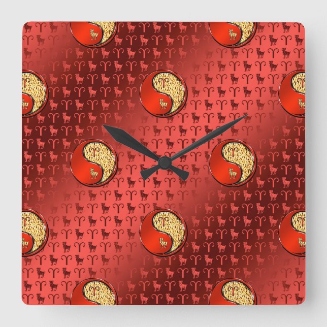 Aries Square Wall Clock (Front)
