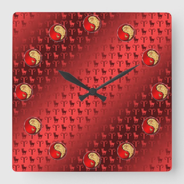 Aries Square Wall Clock (Front)