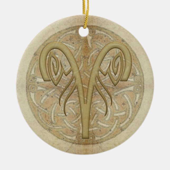 Aries Star Sign Personalised Ornament (Front)