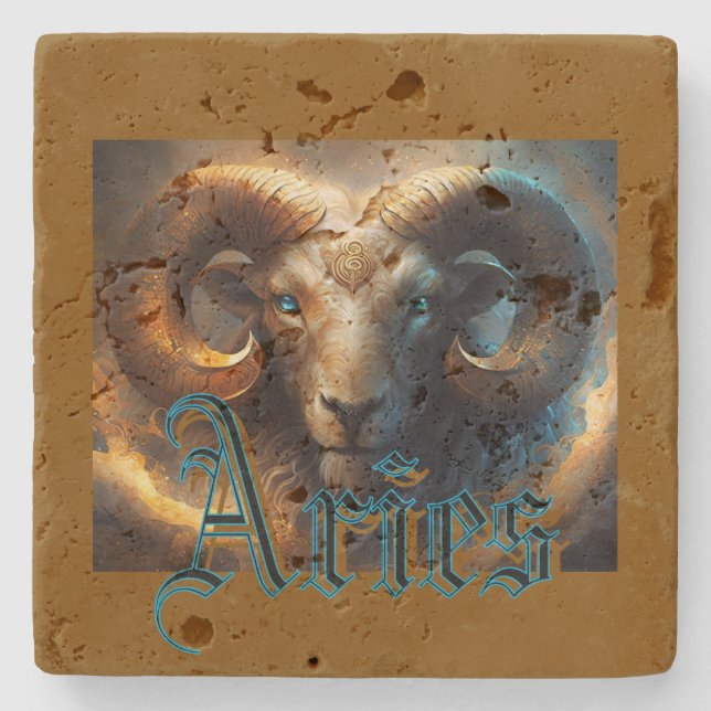 Aries Stone Coaster (Front)