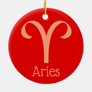 Aries Sun Sign Zodiac Symbol  Ceramic Tree Decoration