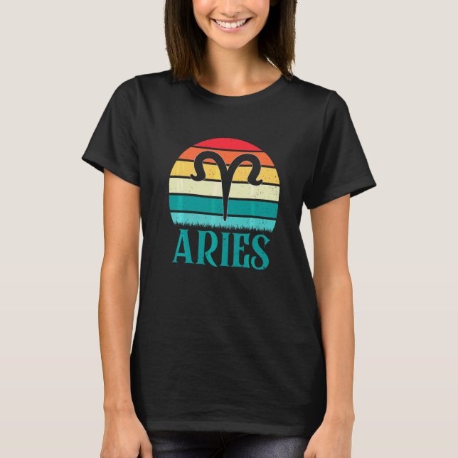 Aries Sunset Zodiac T-Shirt (Front)
