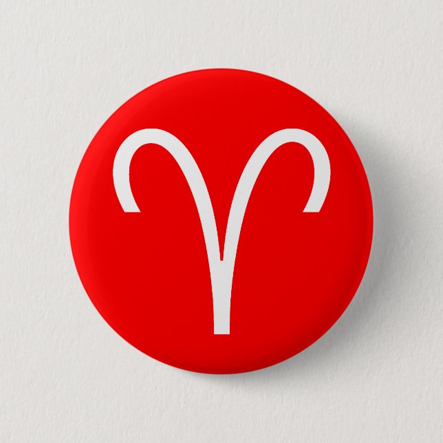 Aries Symbol 6 Cm Round Badge (Front)