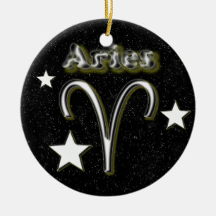 Aries symbol ceramic tree decoration