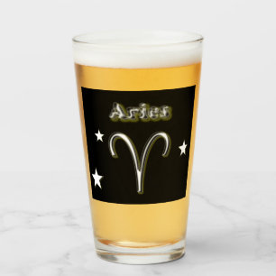 Aries symbol glass