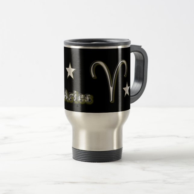 Aries symbol travel mug (Front Right)