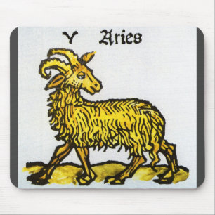 Aries the Golden Ram, Vintage Signs of the Zodiac Mouse Mat