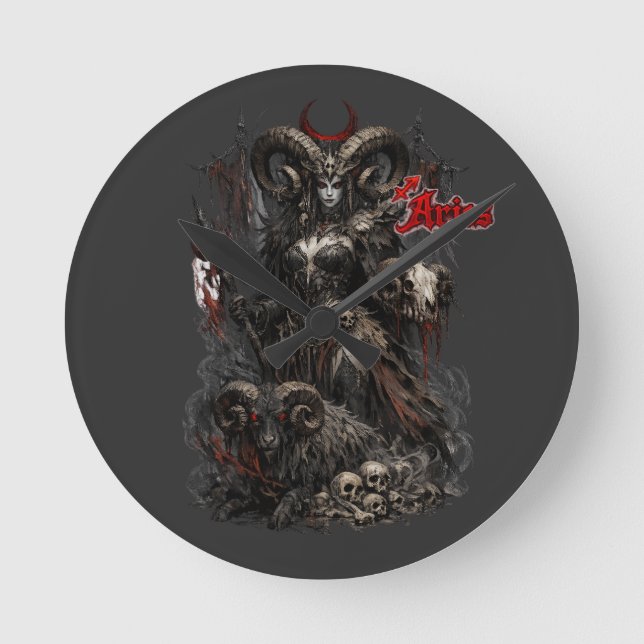  Aries — The Horned Harbinger Round Clock (Front)