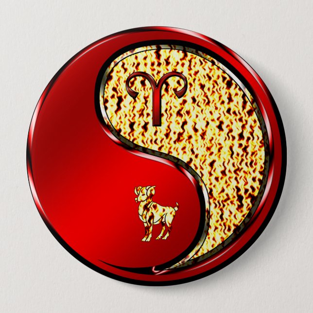 Aries the Ram 10 Cm Round Badge (Front)