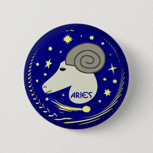 Aries the Ram 6 Cm Round Badge