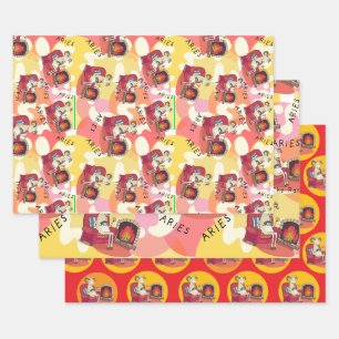 Aries the Ram design gift for Zodiac star gazers Wrapping Paper Sheet