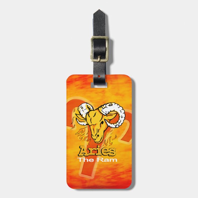 Aries The Ram horoscope id luggage tag (Front Vertical)