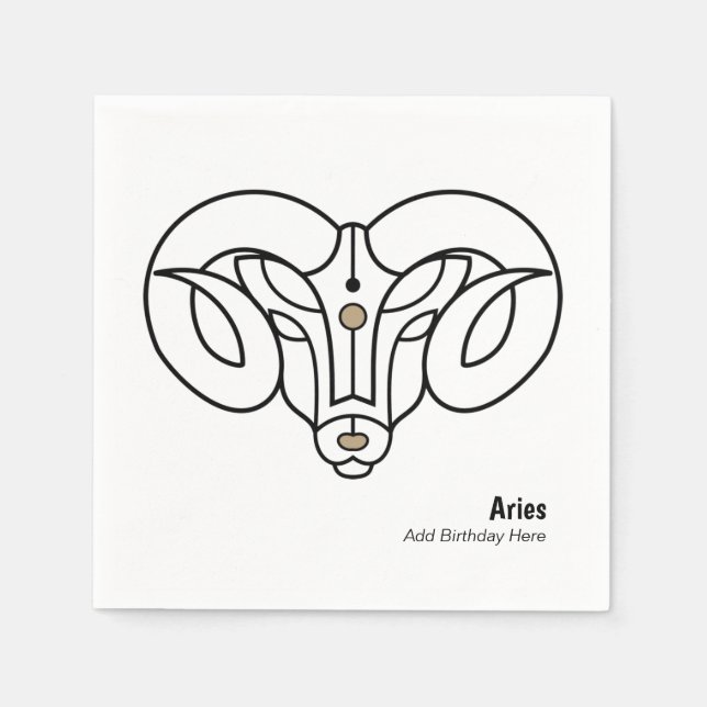 Aries the ram personalised trinket napkin (Front)