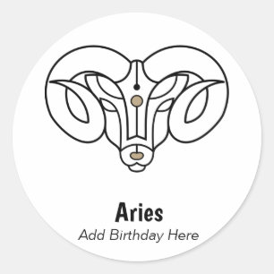 Aries the ram personalised zodiac classic round sticker