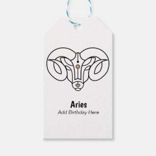 Aries the ram personalised zodiac gift tags